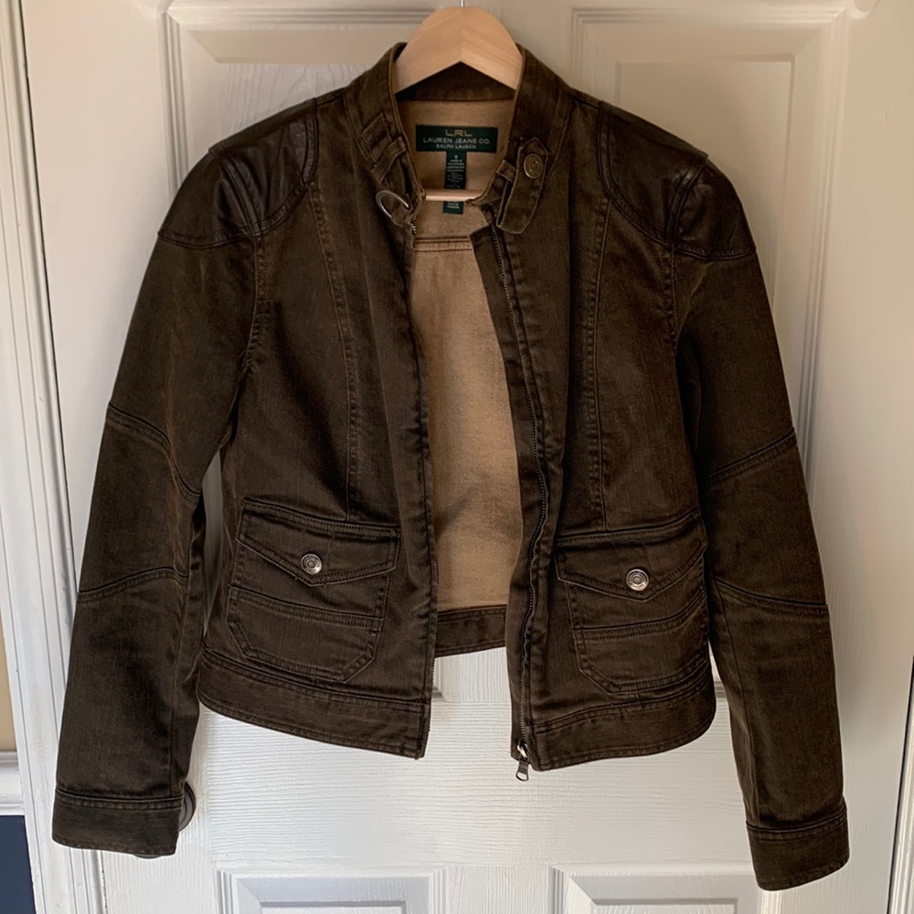 Ralph Lauren brown denim cropped jacket